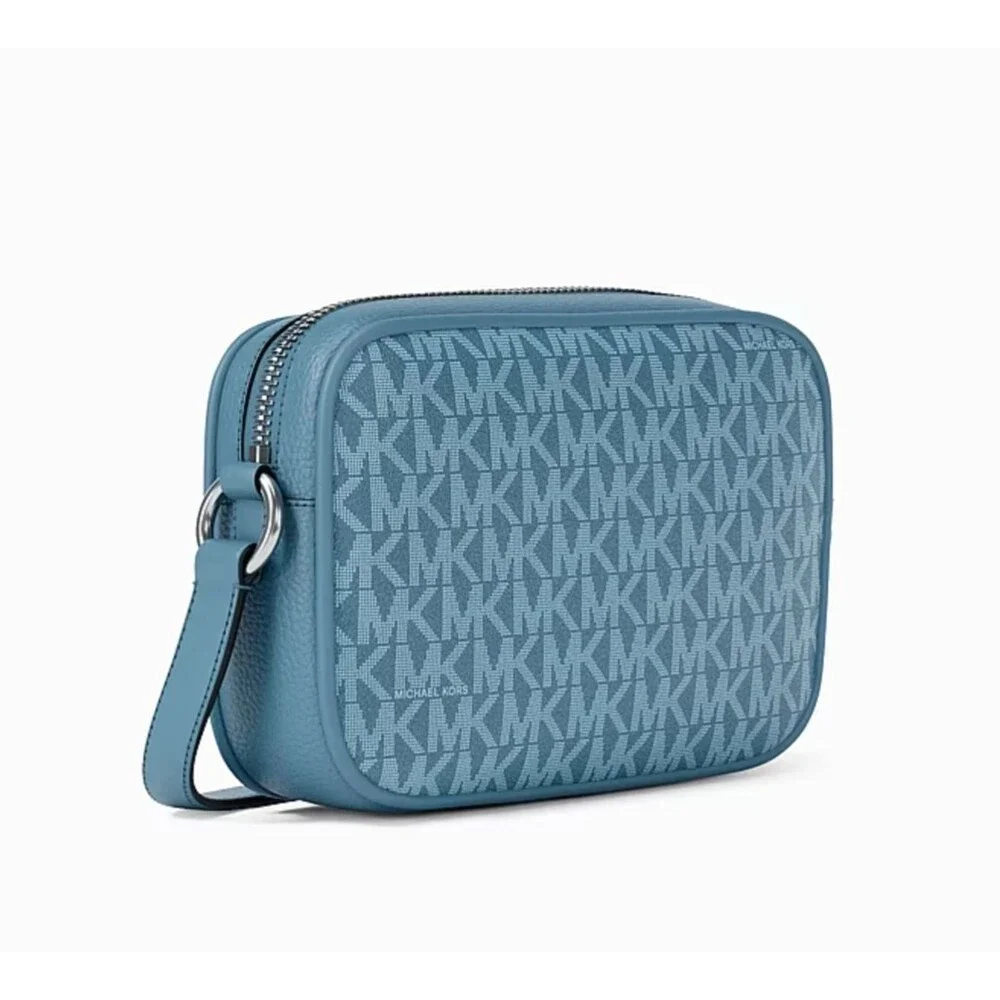 Michael Kors Jet Set Travel Small Denim Logo Camera Crossbody Bag 35S6STVC1V NEW